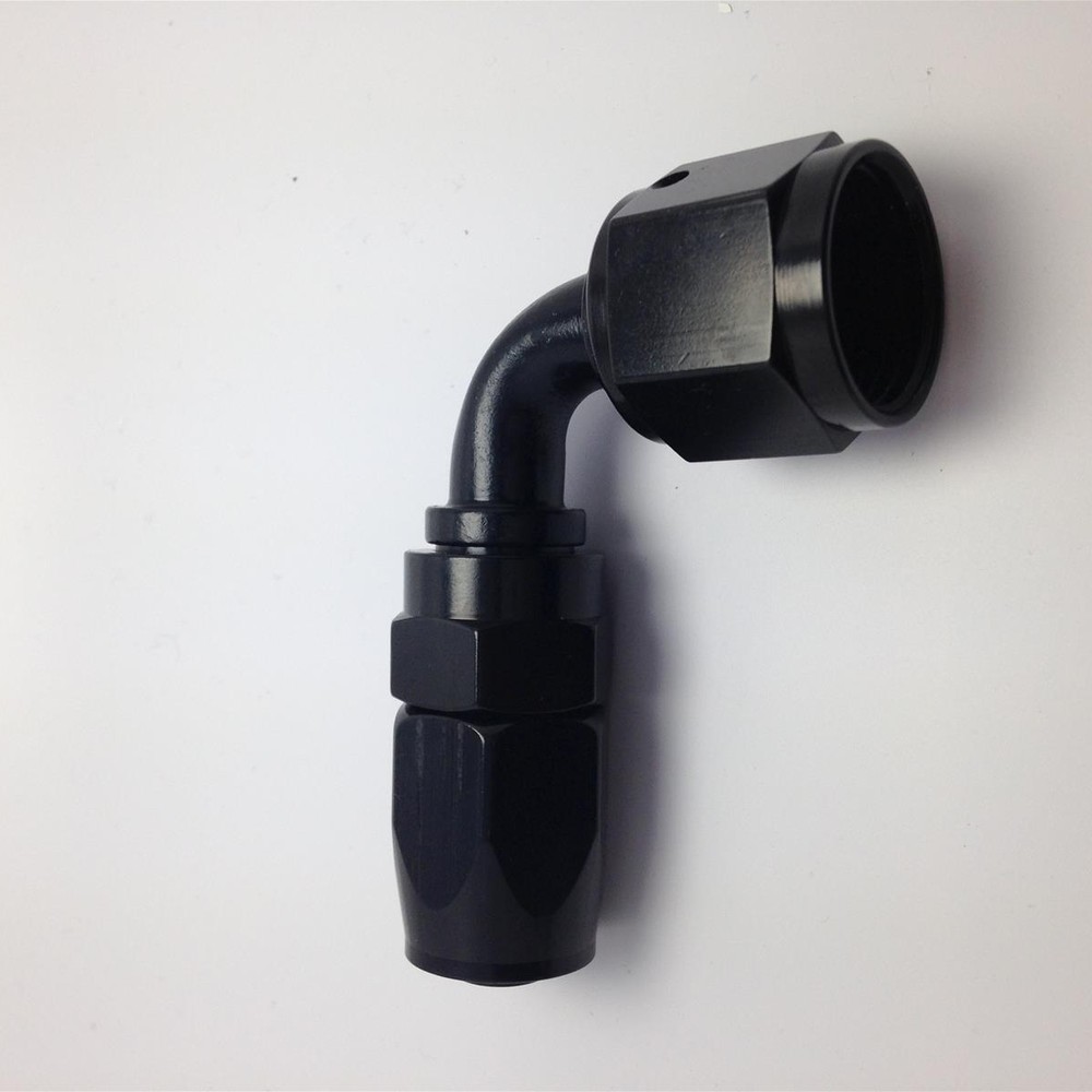 #6 NUT X #8 HOSE,90 DEGREE, EXPANDING HOSE END    BLACK