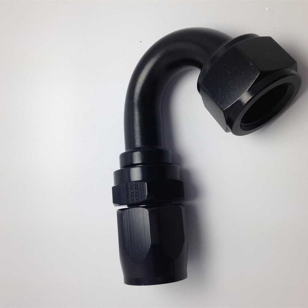 #6 NUT X #8 HOSE,150 DEGREE, EXPANDING HOSE END    BLACK