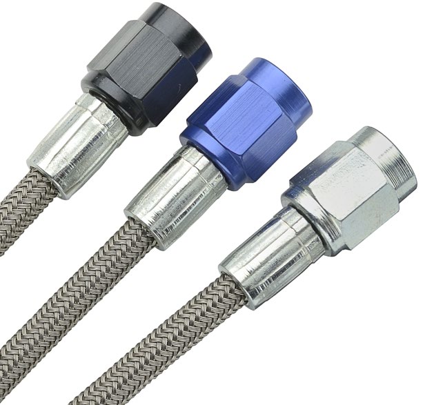 #2 BRAKE LINE w/ #3 BLUE ALUM. NUTS, 48"