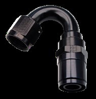 #6 REAL STREET, CRIMP-ON 150 DEG. HOSE END, BLACK, FOR 6000 HOSE