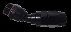 #12 MALE RAD. FITTING X 30 PRO-FLOW HOSE END  BLACK