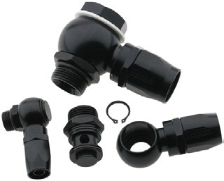 #6 STRAIGHT BANJO HOSE END  BLACK