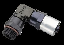 8AN 90 Degree Sport Crimp Hose End x 8AN male ORB (3/4-16)