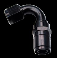 #8 REAL STREET, CRIMP-ON 120 DEG. HOSE END, BLACK, FOR 6000 HOSE
