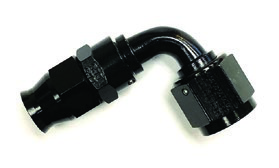 #8 NUT X #6HOSE 90 DEG. REAL STREET HOSE END, BLACK