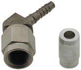 #3 STRAIGHT CRIMPED FITTING W/ COL-20PCS, BLACK NUTS